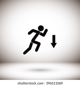 figure  man  and direction arrow icon