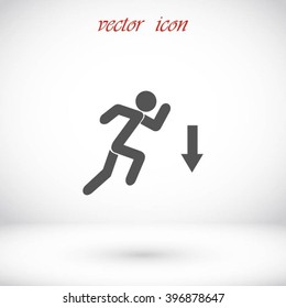 figure  man  and direction arrow icon
