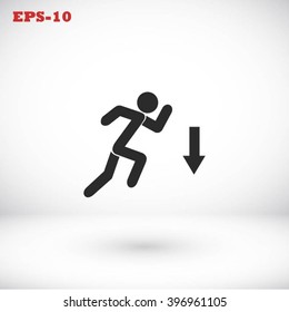 figure  man  and direction arrow icon