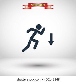 figure  man  and direction arrow icon