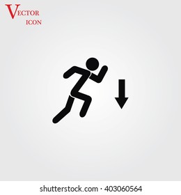 figure  man  and direction arrow icon