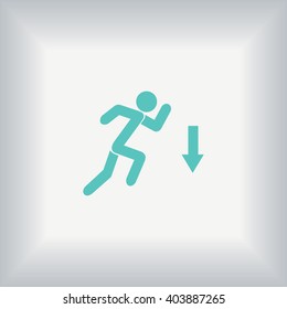figure  man  and direction arrow icon