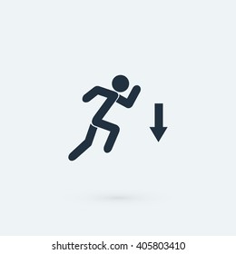 figure  man  and direction arrow icon
