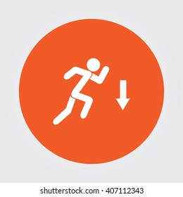 figure  man  and direction arrow icon