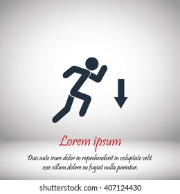 figure  man  and direction arrow icon