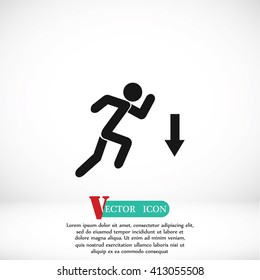 figure  man  and direction arrow icon