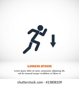 figure  man  and direction arrow icon