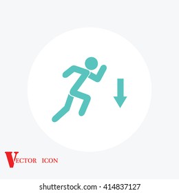 figure  man  and direction arrow icon
