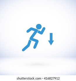 figure  man  and direction arrow icon