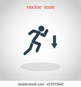 figure  man  and direction arrow icon