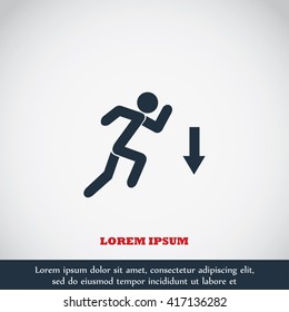 figure  man  and direction arrow icon