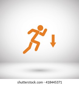 figure  man  and direction arrow icon