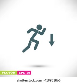 figure  man  and direction arrow icon