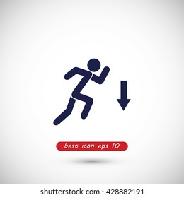 figure  man  and direction arrow icon