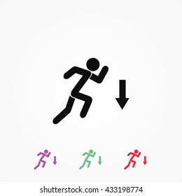 figure  man  and direction arrow icon
