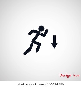 figure  man  and direction arrow icon