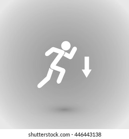 figure  man  and direction arrow icon