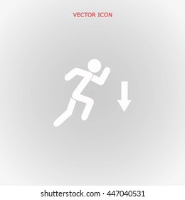 figure  man  and direction arrow icon
