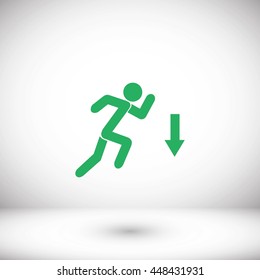 figure  man  and direction arrow icon