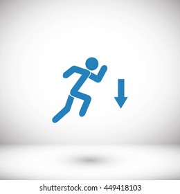 figure  man  and direction arrow icon