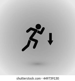 figure  man  and direction arrow icon