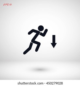 figure  man  and direction arrow icon