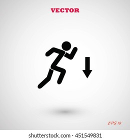 figure  man  and direction arrow icon