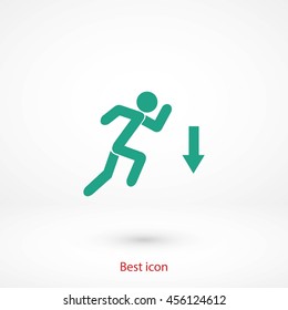figure  man  and direction arrow icon