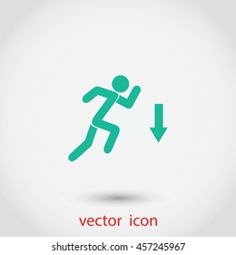 figure  man  and direction arrow icon