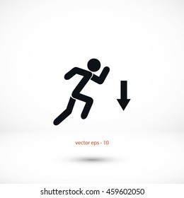 figure  man  and direction arrow icon