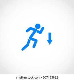 figure man and direction arrow icon, flat design best vector icon