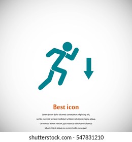 figure man and direction arrow icon, flat design best vector icon