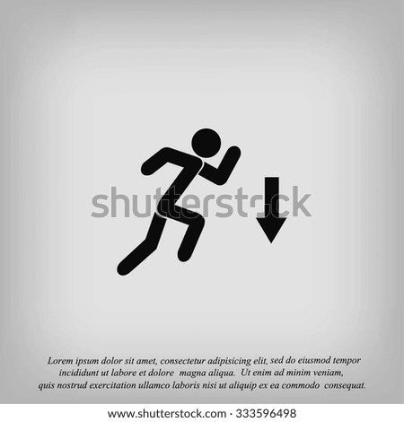 figure  man  and direction arrow icon