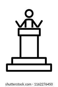 figure man giving a speech
