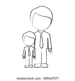 figure man with his son icon, vector illustraction design