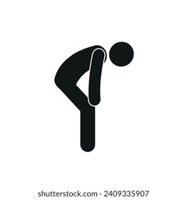 figure of a man leaning forward, pictogram, stick man, silhouette, flat illustration