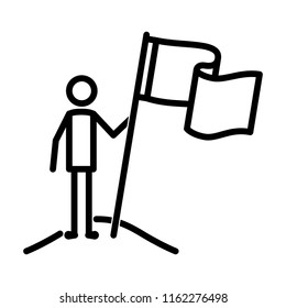 figure man with success flag