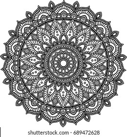 Figure mandala for coloring black White
