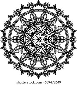 Figure mandala for coloring black White