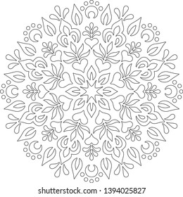 Figure mandala for coloring doodles sketch good mood