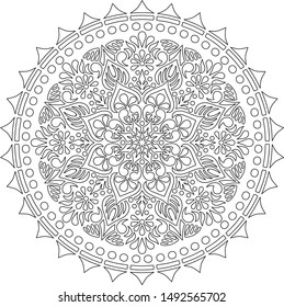 Figure mandala for coloring doodles sketch good mood