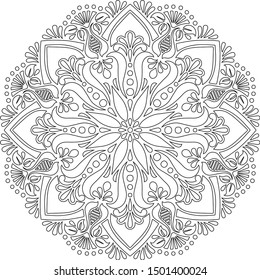 Figure mandala for coloring doodles sketch good mood