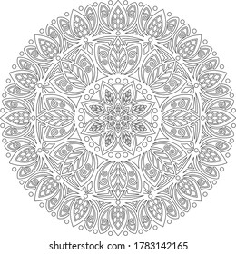 Figura mandala para colorear el boceto de doodles buen humor