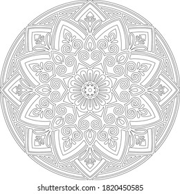 Figure mandala for coloring doodles sketch good mood