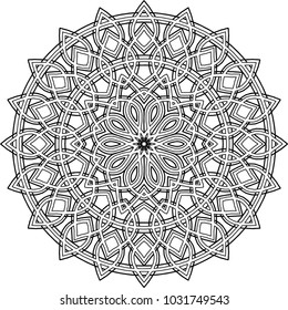 Figure mandala for coloring good mood