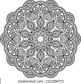 Figure mandala for coloring good mood