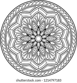 Figure mandala for coloring good mood