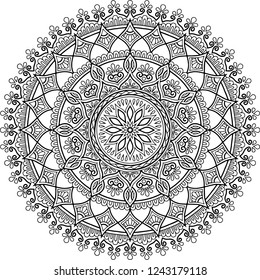 Figure mandala for coloring good mood