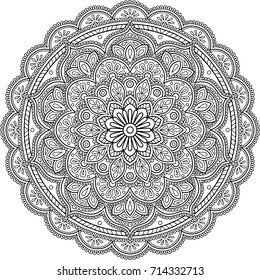 Figure Mandala Coloring Good Mood Stock Vector (Royalty Free) 714332713 ...