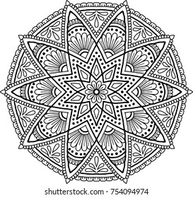 Figure mandala for coloring good mood